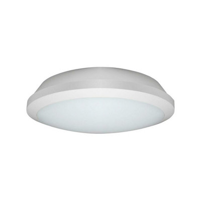 Phoebe Led Bulkhead 15W Melana Cct 3-Hour Emergency Tri-Colour Cct Diffused White Ip65 from B&Q