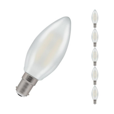 Crompton Lamps Led Candle 2.5W B15 Dimmable Filament (5 Pack) Pearl Cool White (25W Eqv) from B&Q