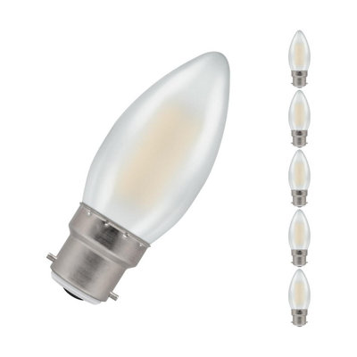 Crompton Lamps Led Candle 5W B22 Dimmable Filament (5 Pack) Pearl Cool White (40W Eqv) from B&Q