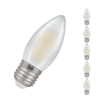 Crompton Lamps Led Candle 5W E27 Dimmable Filament (5 Pack) Pearl Cool White (40W Eqv) from B&Q