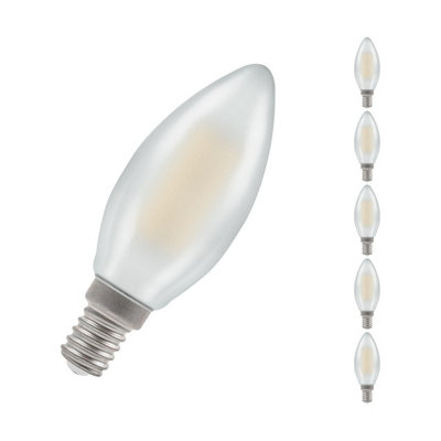 Crompton Lamps Led Candle 5W E14 Dimmable Filament (5 Pack) Pearl Cool White (40W Eqv) from B&Q