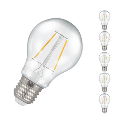 Crompton Lamps Led Gls 4.2W E27 Filament (5 Pack) Warm White Clear (40W Eqv) from B&Q