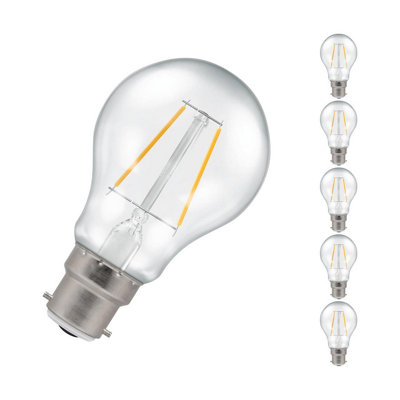 Crompton Lamps Led Gls 4.2W B22 Filament (5 Pack) Warm White Clear (40W Eqv) from B&Q