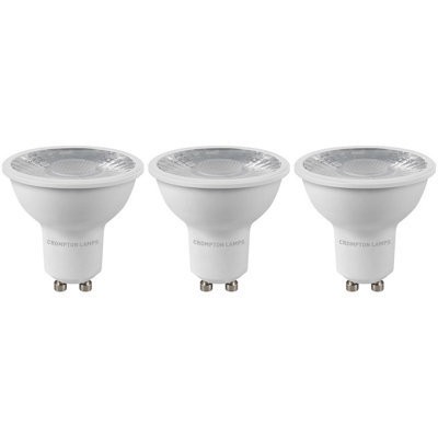 Crompton Lamps Led Gu10 Spotlight 5W Thermal Plastic 3000K Warm White Clear (50W Eqv) (3 Pack) from B&Q