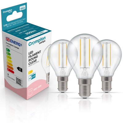 Crompton Lamps Led Golfball 2.2W B15 Filament (3 Pack) Cool White Clear (25W Eqv) (3 Pack) from B&Q