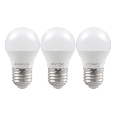 Crompton Lamps Led Golfball 2.2W E27 (3 Pack) Warm White Opal (25W Eqv) (3 Pack) from B&Q