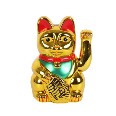 B&Q -  6 Inch Gold Lucky Money Cat Figurine