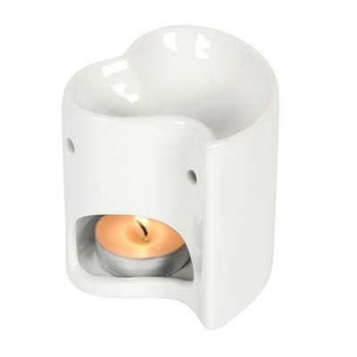Something Different White Heart Oil Burner For Relaxation from B&Q