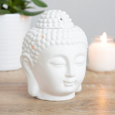 Ceramic Buddha Head Oil BurnerWhite from B&Q