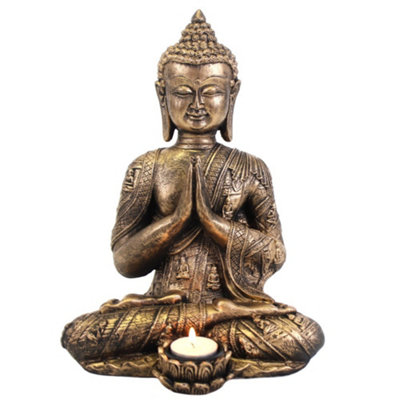 Large Buddha Tealight HolderGold H33Cm from B&Q