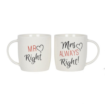 Mr & Mrs Always Right  Ceramic Mug Set from B&Q