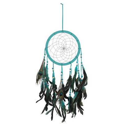 Something Different Turquoise Peacock Feather Dreamcatcher from B&Q