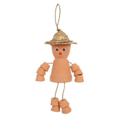 B&Q -  Small Terracotta Pot Man Decorative Planter