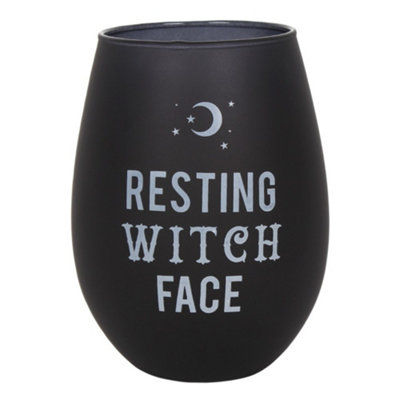 Something Different Resting Witch Face Stemless Wine Glass from B&Q