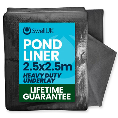 Swell Pond Liner 2.5X2.5M With Heavy Duty UnderlayLifetime Guarantee For GardenFish & Koi Ponds from B&Q