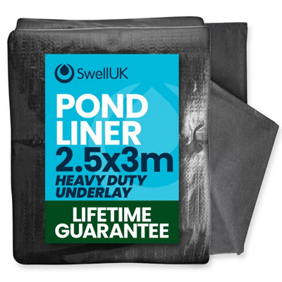 Swell Pond Liner 2.5X3M With Heavy Duty UnderlayLifetime Guarantee For GardenFish & Koi Ponds from B&Q