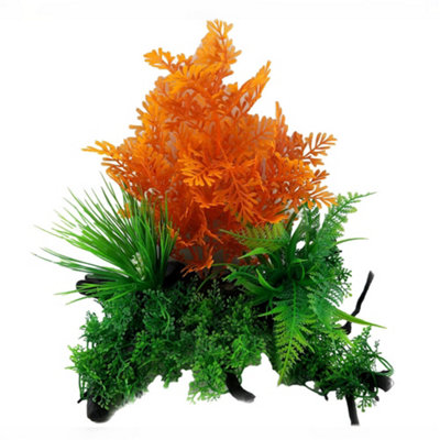 Swell Orange & Green Combination Bush Artificial Plant from B&Q