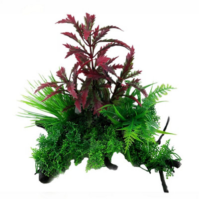 Swell Purple & Green Combination Bush Artifical Plant from B&Q