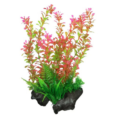 Swell Pink & Green Ludwigia Artificial Plant from B&Q