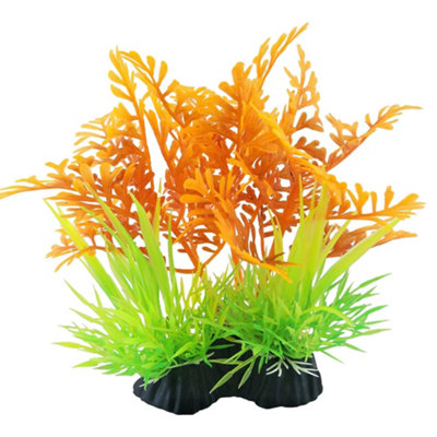 Swell Orange Fern & Green Grass Artificial Plant from B&Q
