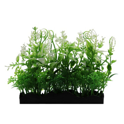 Swell Green & White Artificial Plant Tray from B&Q