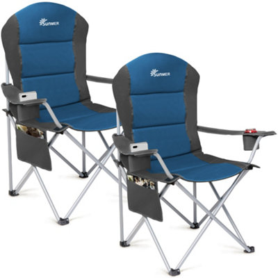 Sunmer Set Of 2 Folding Padded Camping ChairsBlue from B&Q