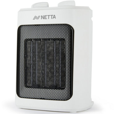 Netta Heater Ceramic Fan Heater 3 Heat Settings Overheat Protection 2000WWhite from B&Q