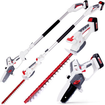 Netta 20V 4-In-1 Pole Hedge Trimmer And Chainsaw2.5M Long-Reach Telescopic Pole from B&Q
