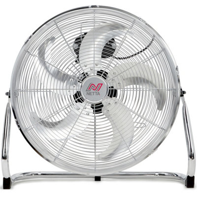 Netta Gym Floor Fan 3 Speed Settings And Tilt OptionPowerful CirculationWall Mountable Chrome20 Inch from B&Q