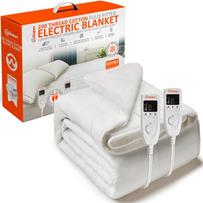 Warmer Wärmer 200 Thread Cotton Fully Fitted Electric Blanket - Double
