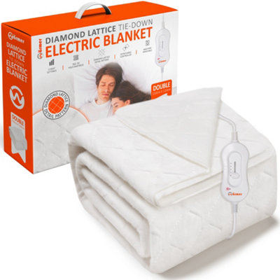 Warmer Wärmer Diamond Lattice Tie Down Electric Heated BlanketSingle