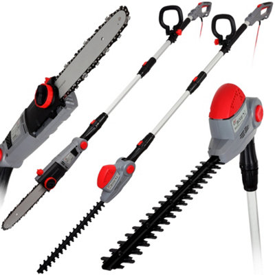 Netta 2 In 1 Pole Long Reach Hedge Timmer And Chainsaw 710W With Extendable 2.7M TelescopicAdjustable Head And 10M Cable from B&Q