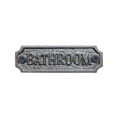 B&Q -  Cast Iron Bathroom Door Metal Sign Plaque