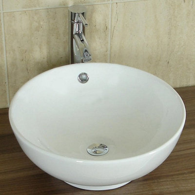 Astini Europa Legacy 420X420 0Th White Ceramic Counter Top Basin from B&Q