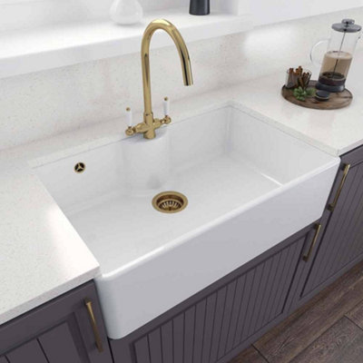 London Sink Company Lsc Butler 795 Tl 1.0 Bowl Fireclay Ceramic Kitchen SinkSit-On795 X 500 X 220 mm from B&Q
