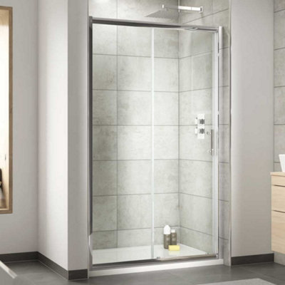 Nuie Pacific Sliding Shower Door 1700mm (Aqsl17)6mm Toughened GlassChrome FrameReversible from B&Q