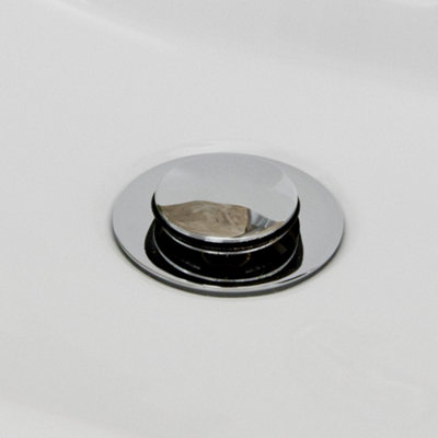 Universal Chrome Unslotted Click-Clack Popup Basin Waste (No Overflow) Polished Brass from B&Q