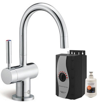 Insinkerator Boiling Hot Water Kettle TapChrome Swivel Spout2.5L Tank & Water Filter from B&Q