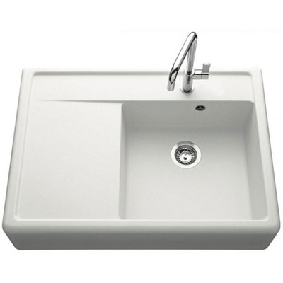 Chambord Thibert Ii 1-Bowl Granite Kitchen Sink (895X630mm) White Inset With 90mm Waste & Overflow from B&Q