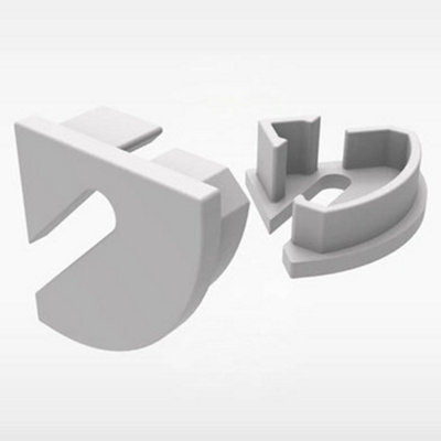 Sensio Beam End Cap Set For Angled Aluminium Profile Se983050.1WhiteCompatible With Se982120 from B&Q