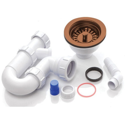 Astini 1.0 Bowl Stainless Steel 90mm Basket Strainer Waste & Plumbing Kit (No Overflow)Wpak4 from B&Q