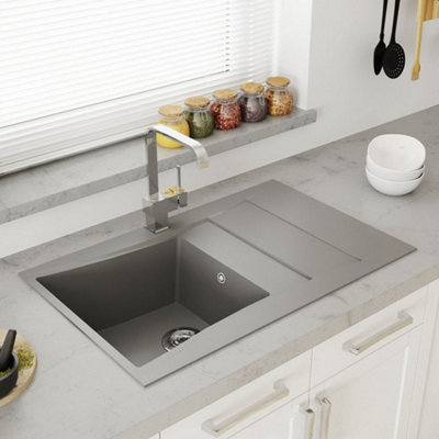 Astini Xeron 1.0 Bowl Smc Synthetic Reversible Kitchen Sink With Tap & 90mm Waste from B&Q