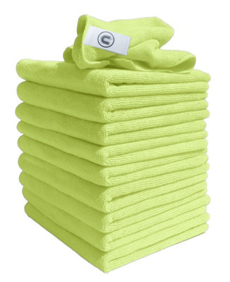 Discounted Cleaning Supplies Dcs Microfibre ClothYellow10-PackLarge Size: 40X40Cm. Super SoftStreak-Free. KitchenBathroomsSurfacesCar. from B&Q