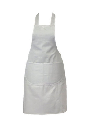 Discounted Cleaning Supplies Dcs White Chefs Apron Professional Quality Butchers Kitchen Cooks Restaurant Bistro Bbq School College Double Pockets 100% Cotton from B&Q