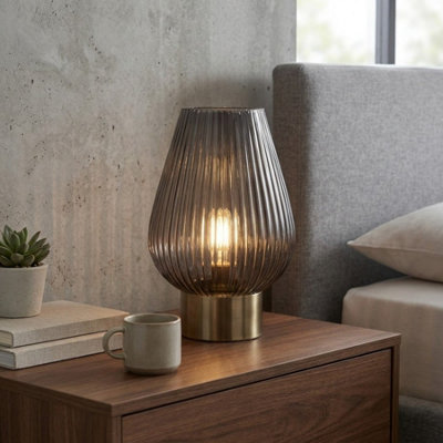 Garden Greatness Relica Footed Led Glass Ridged Lamp from B&Q