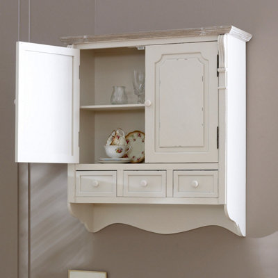 Melody Maison Cream Wall Mounted Cupboard With DrawersLyon Range from B&Q