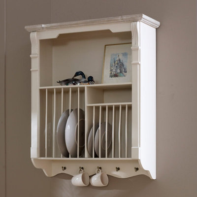 Melody Maison Cream Wall Mounted Plate RackLyon Range from B&Q