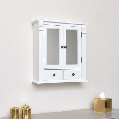 B&Q -  White Mirrored Bathroom Wall Cabinet