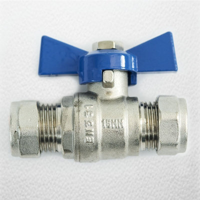 FixTheBog 15mm Butterfly Ball Valve Blue Cold Wras Approved from B&Q
