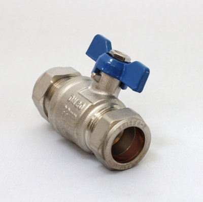 FixTheBog 22mm Butterfly Ball Valve Blue Cold Wras Approved from B&Q